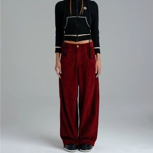 JNCO burgundy corduroy pants. New